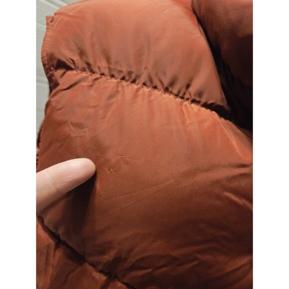 Vintage Eddie Bauer Maroon Orange Premium Goose Down Puffer Vest Sz L Snaps - Picture 5 of 12